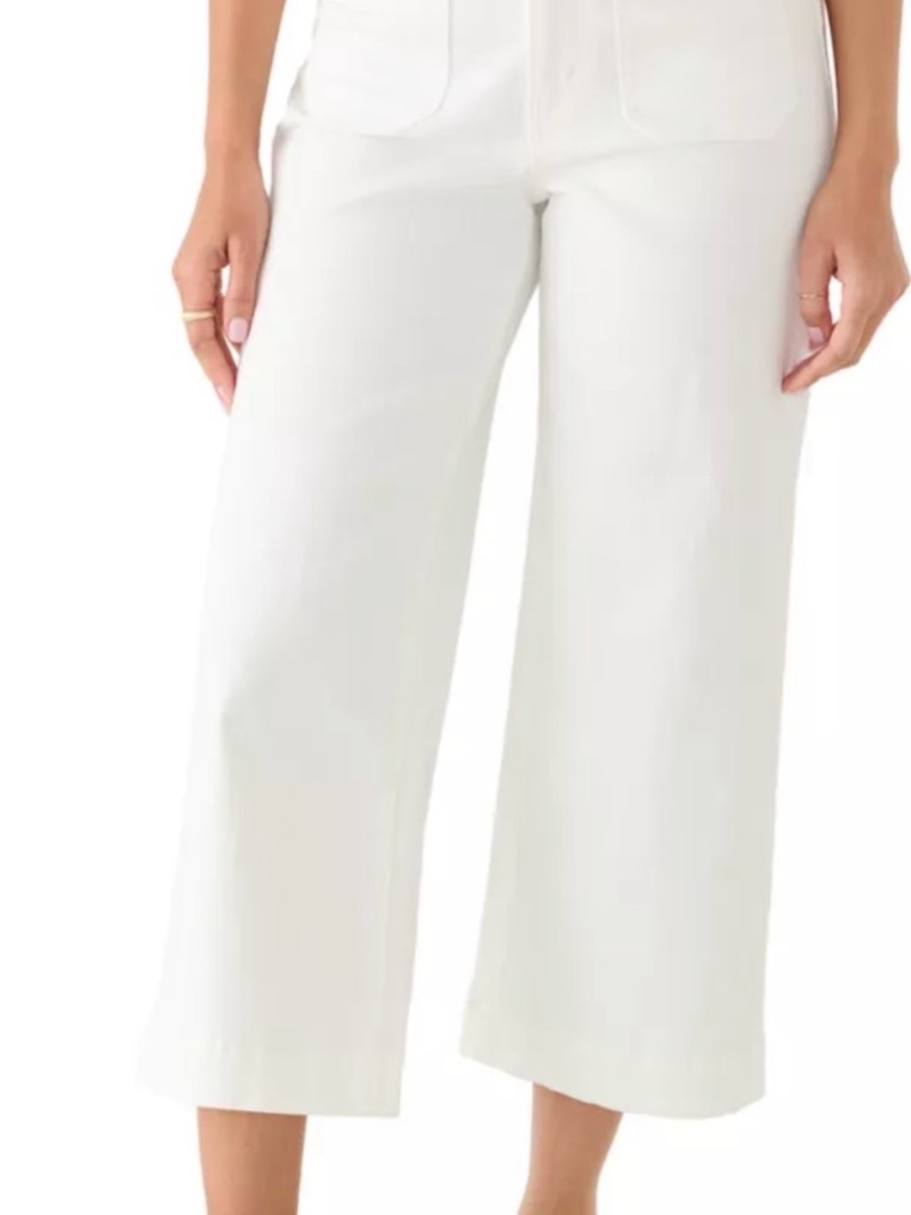Wide Leg Cropped Pants in White